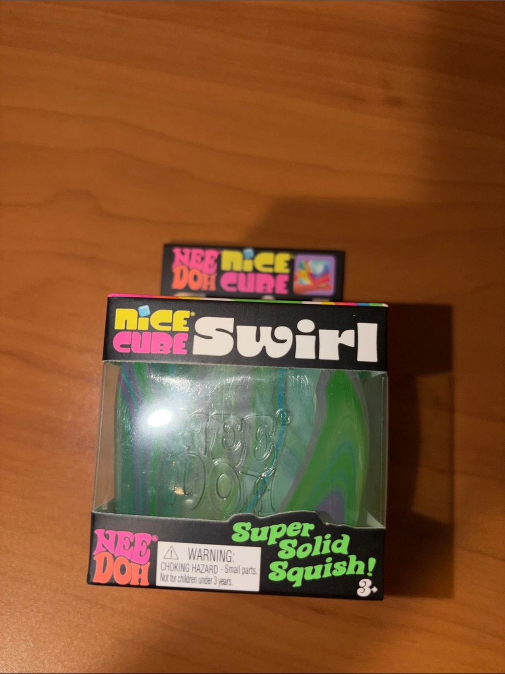 NEEDOH Nice Cube Swirl Super Solid Squish - Purple, Blue and Green Swirl